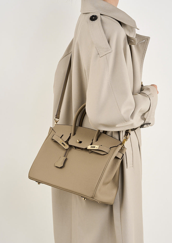 Classic Medium Genuine Leather Barcelona Bag – Gold Hardware