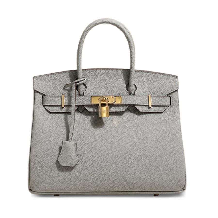 Classic Medium Genuine Leather Barcelona Bag – Gold Hardware