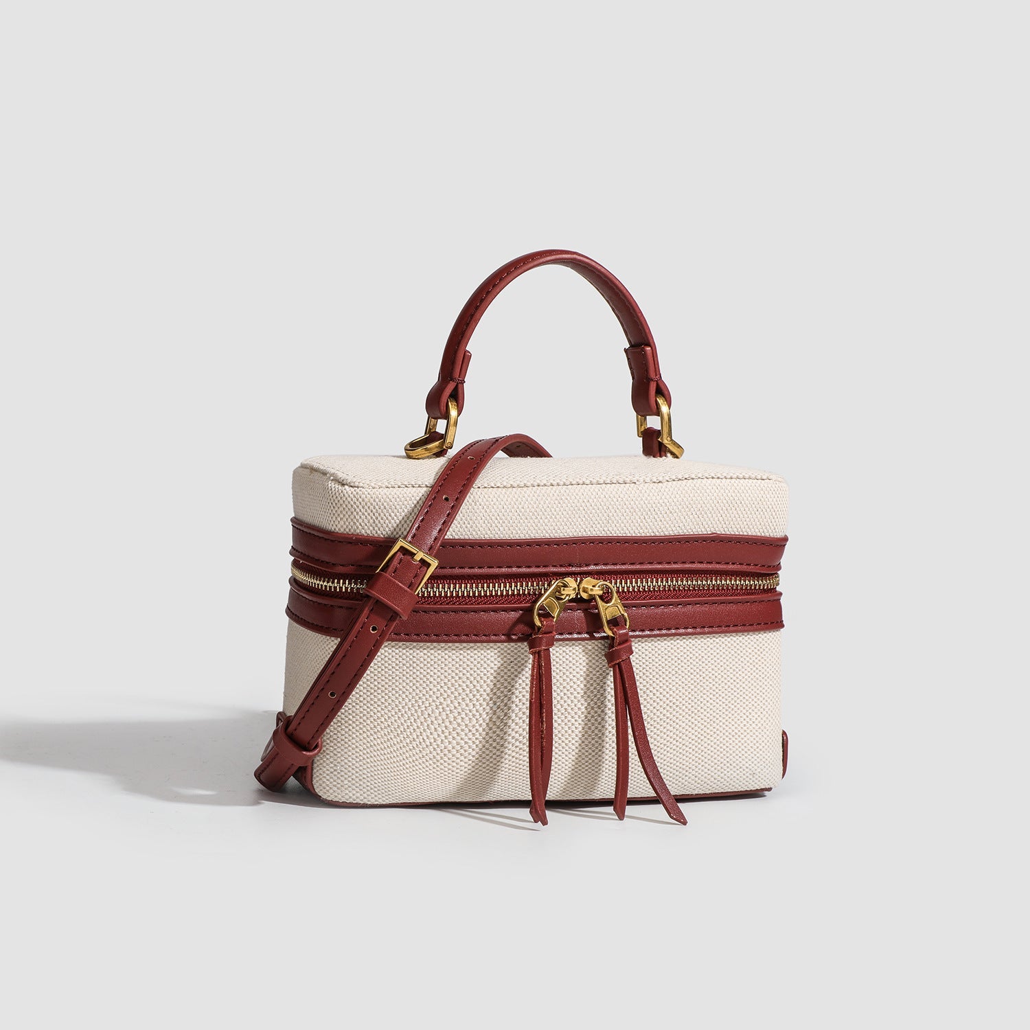 Small Two-Tone Canvas Bali Bag