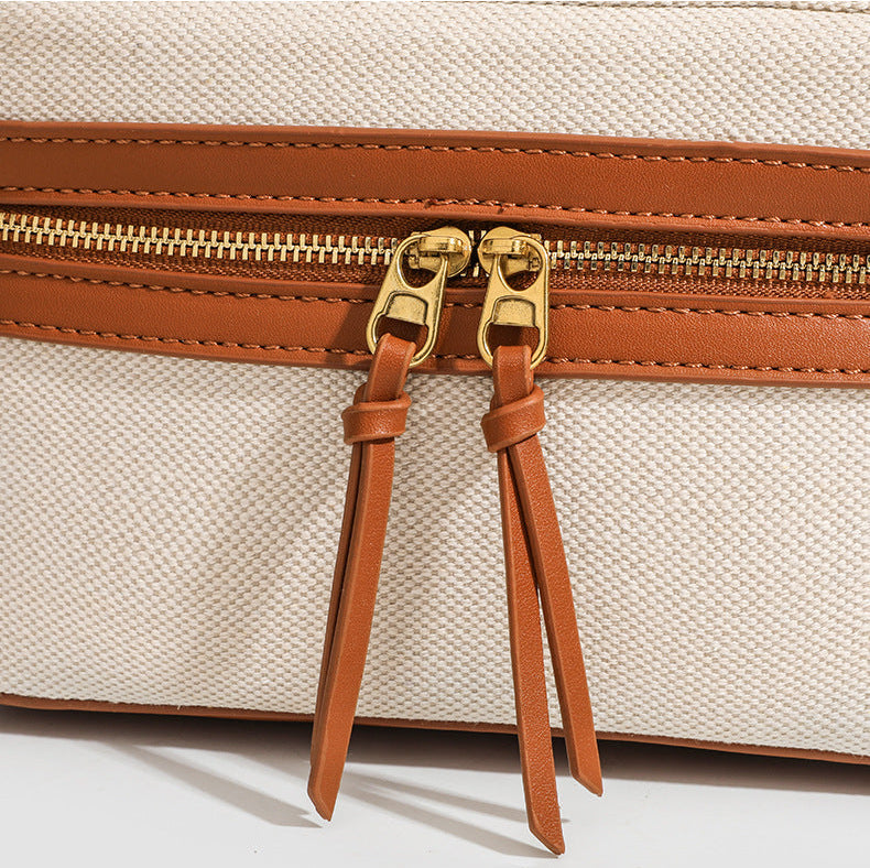 Small Two-Tone Canvas Bali Bag