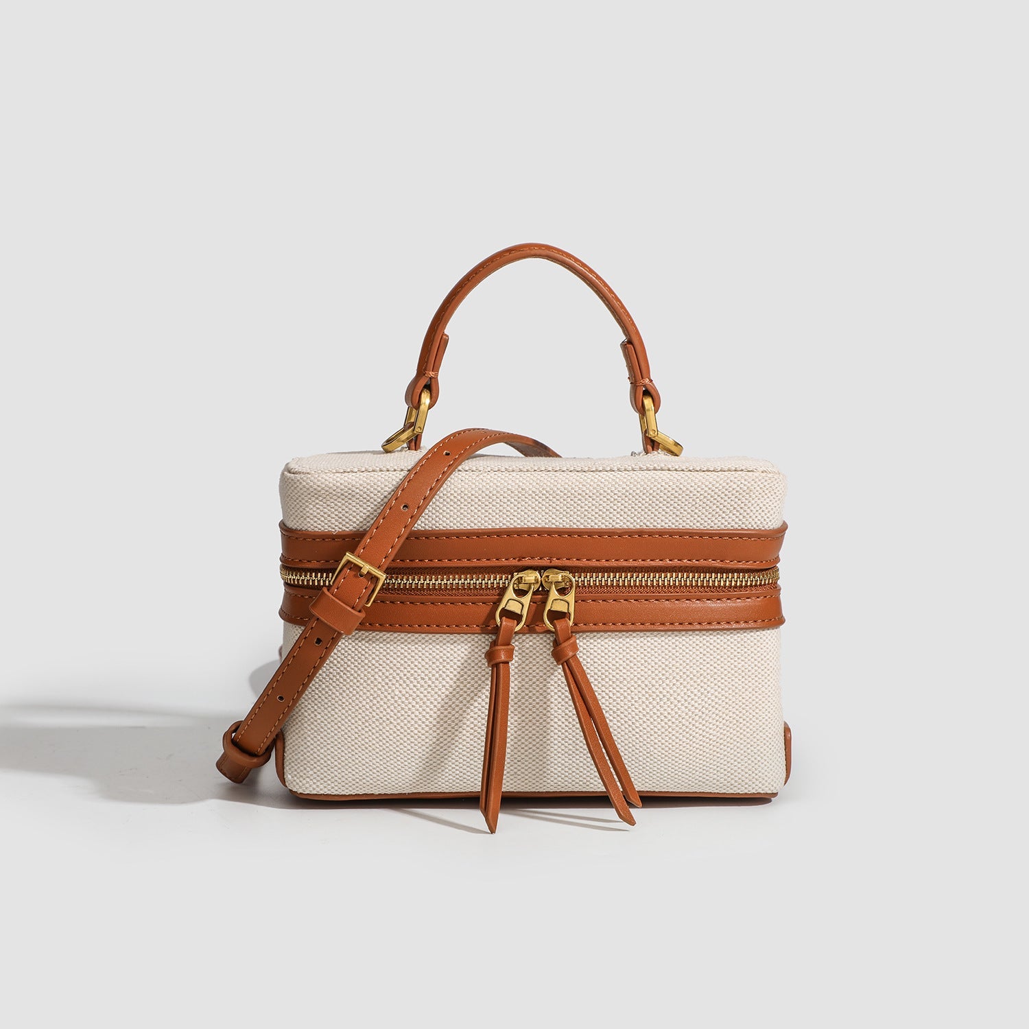Small Two-Tone Canvas Bali Bag