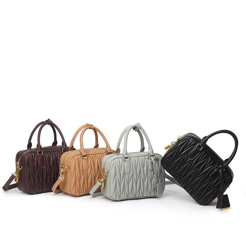 Small Genuine Leather Quilted Milly Bag