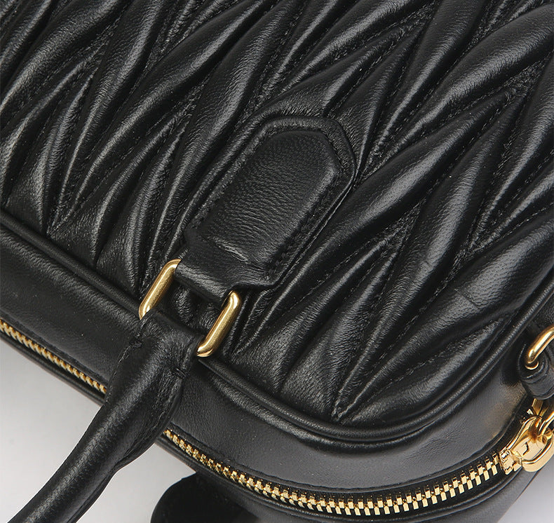 Small Genuine Leather Quilted Milly Bag