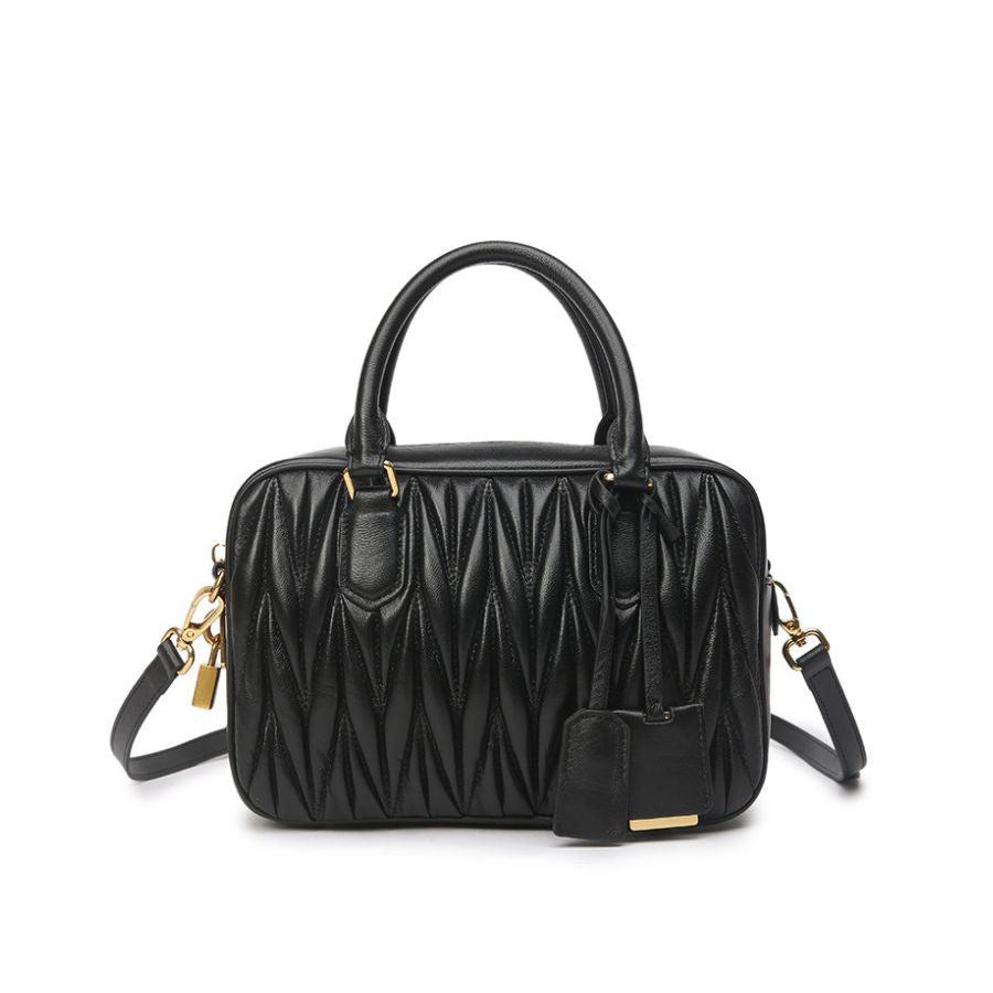 Small Genuine Leather Quilted Milly Bag