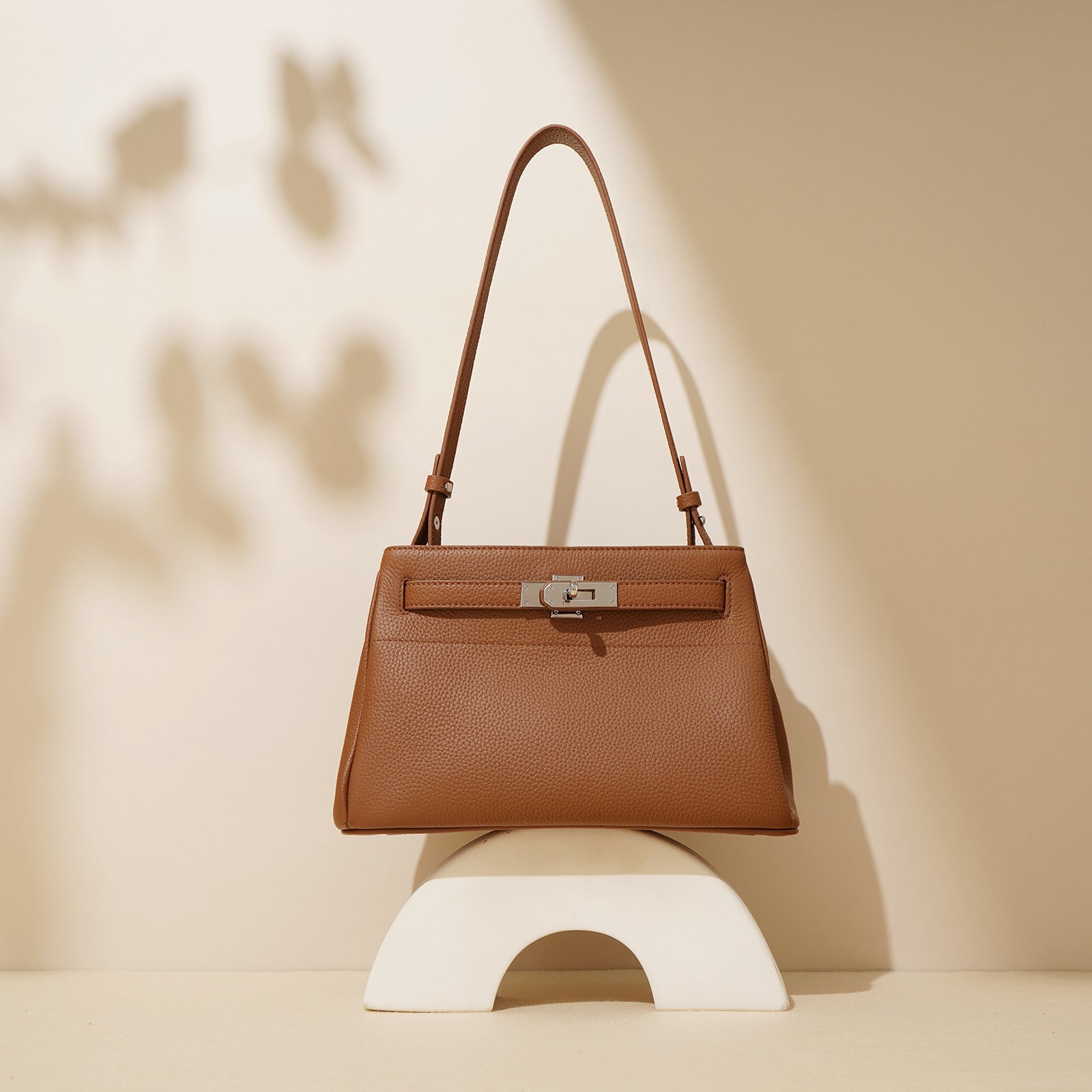 Small Genuine Leather Valencia Bag – Silver Hardware