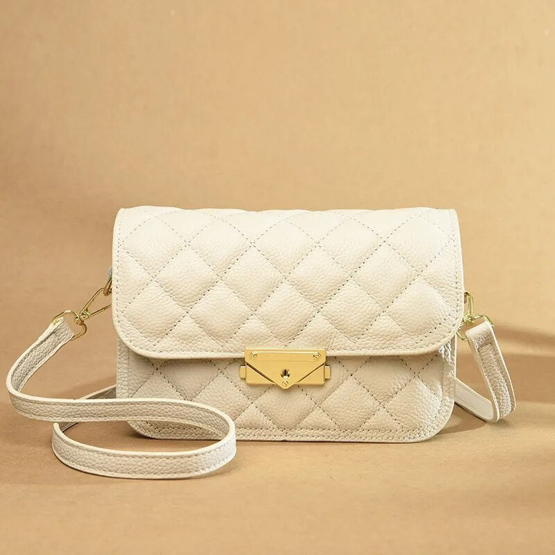 Box Quilted Luxury Small Genuine Leather Atena Bag