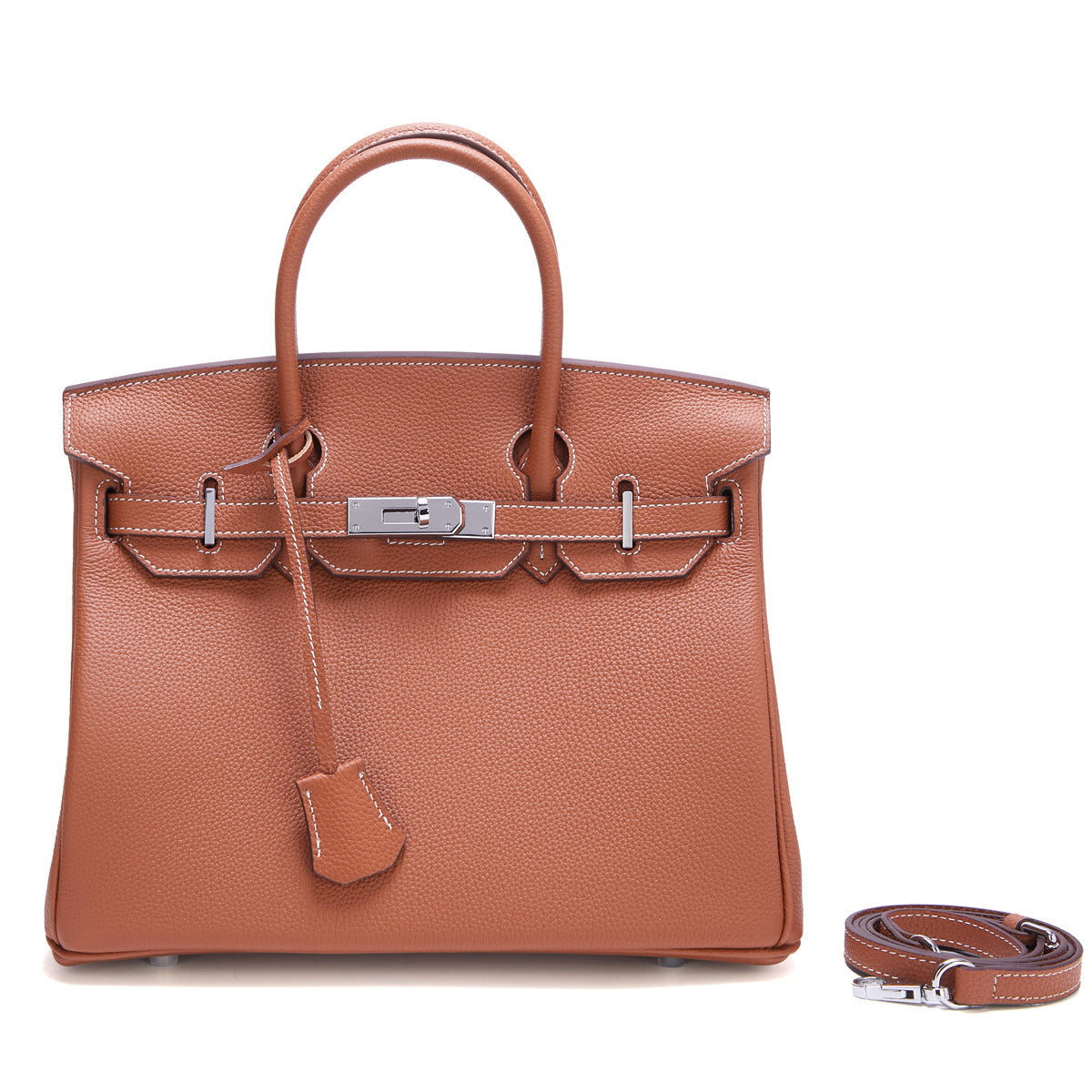 Classic Medium Genuine Leather Barcelona Bag – Silver Hardware