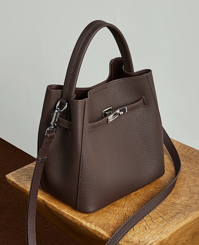 Bucket Genuine Leather Boston Bag