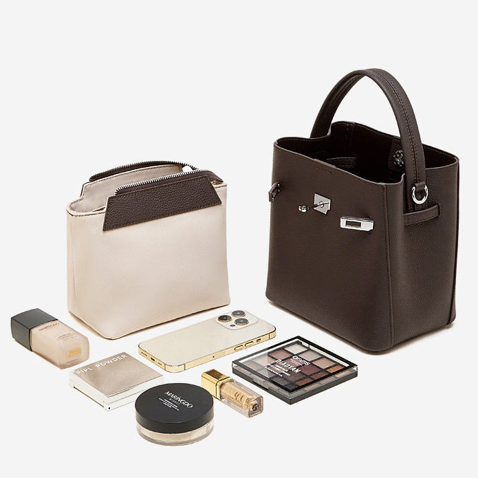 Bucket Genuine Leather Boston Bag