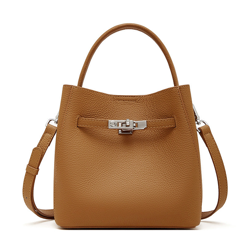 Bucket Genuine Leather Boston Bag