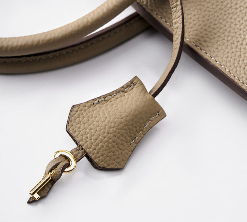Classic Medium Genuine Leather Barcelona Bag – Gold Hardware