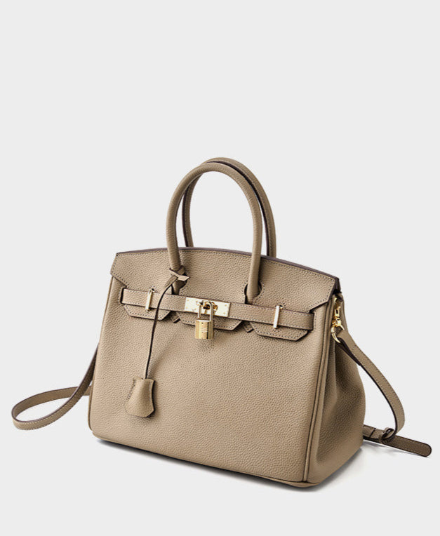 Classic Medium Genuine Leather Barcelona Bag – Gold Hardware