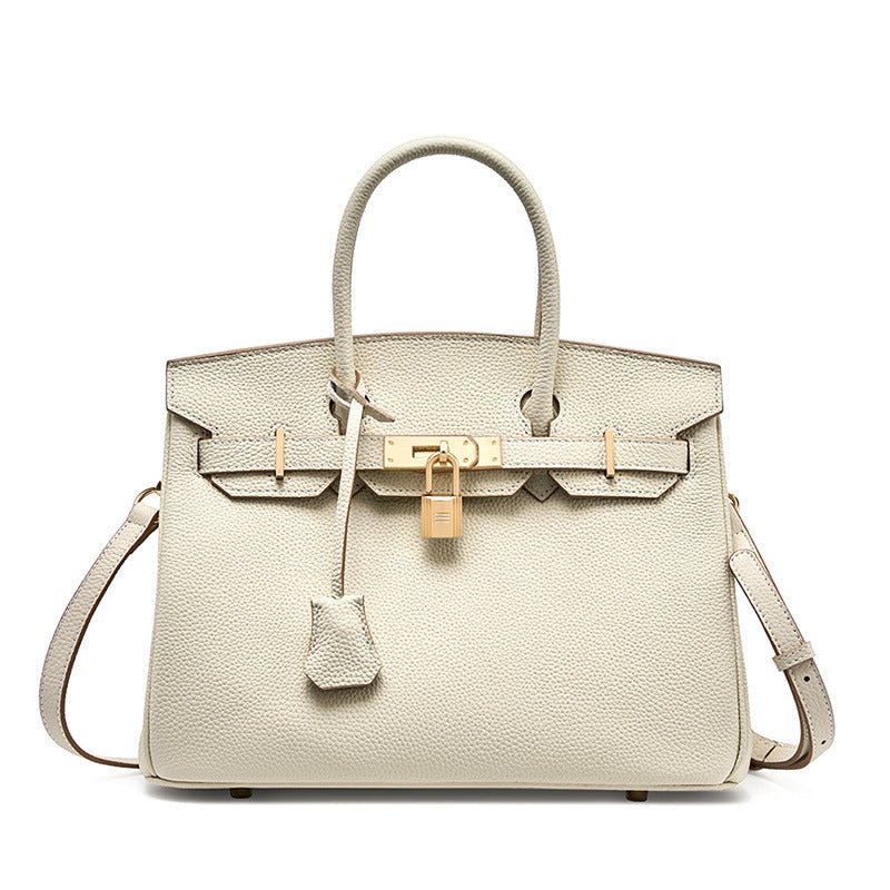 Classic Medium Genuine Leather Barcelona Bag – Gold Hardware