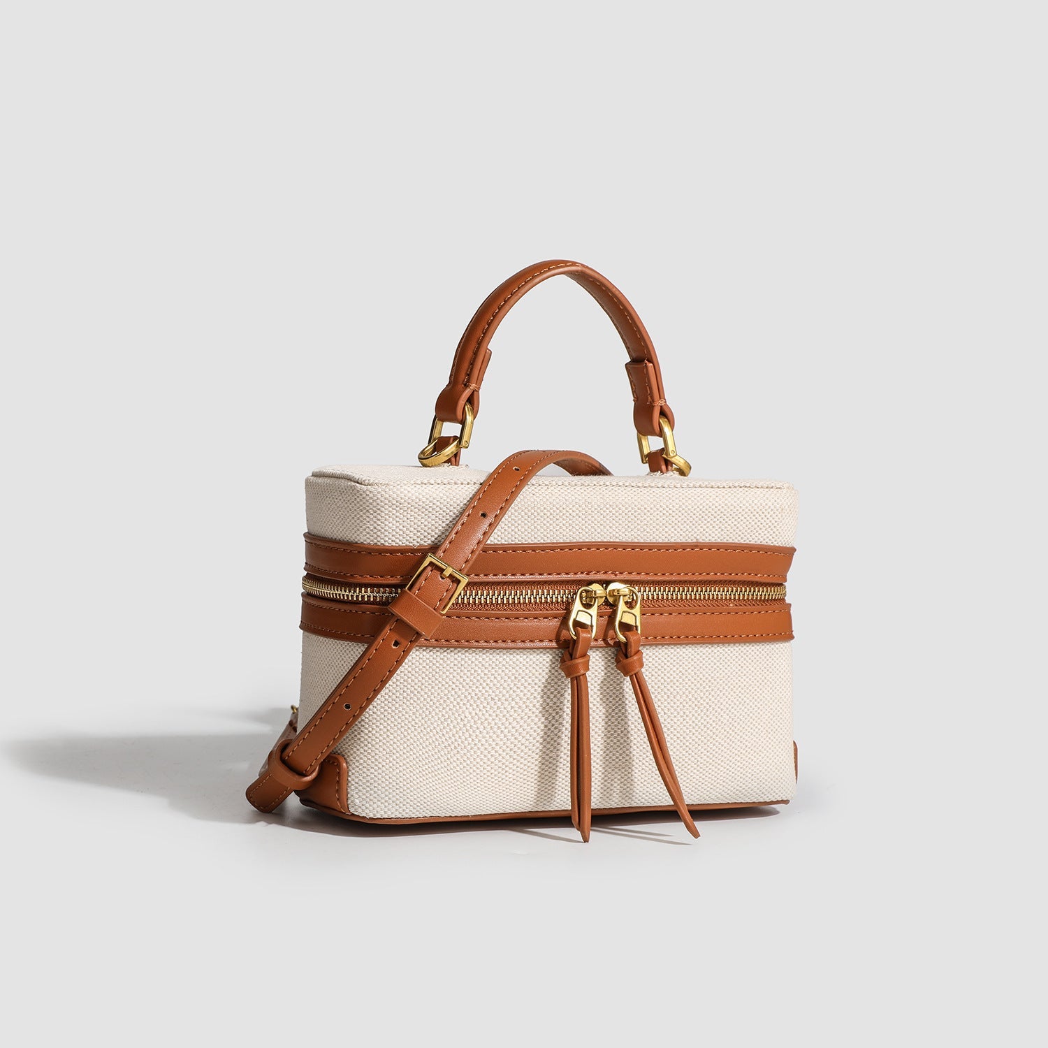 Small Two-Tone Canvas Bali Bag