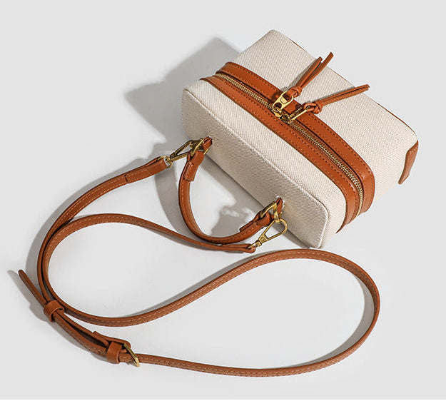 Small Two-Tone Canvas Bali Bag