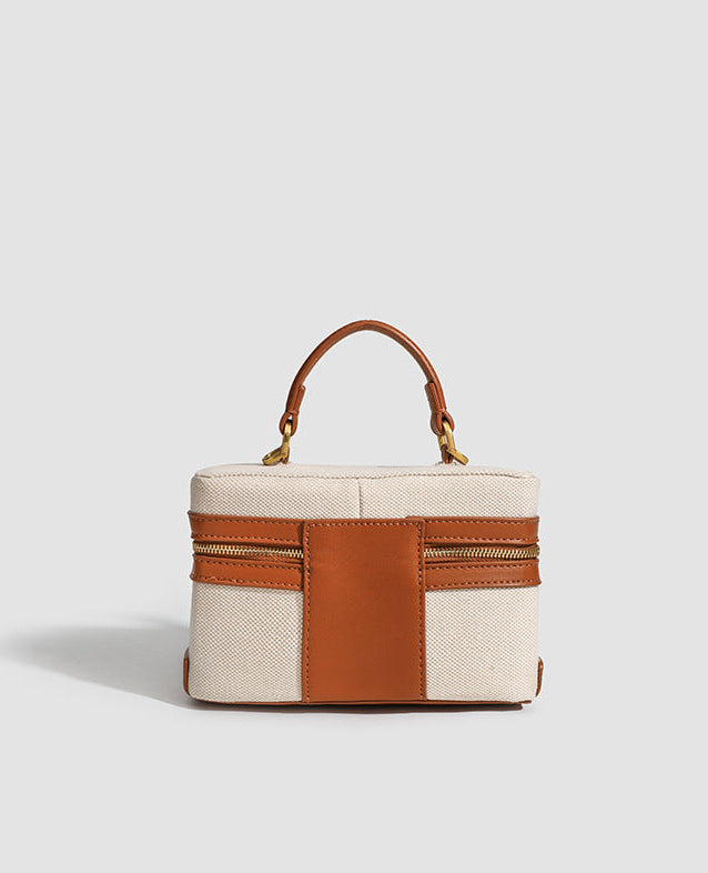 Small Two-Tone Canvas Bali Bag