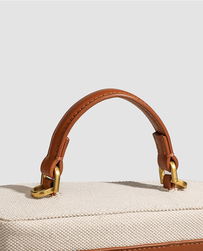 Small Two-Tone Canvas Bali Bag