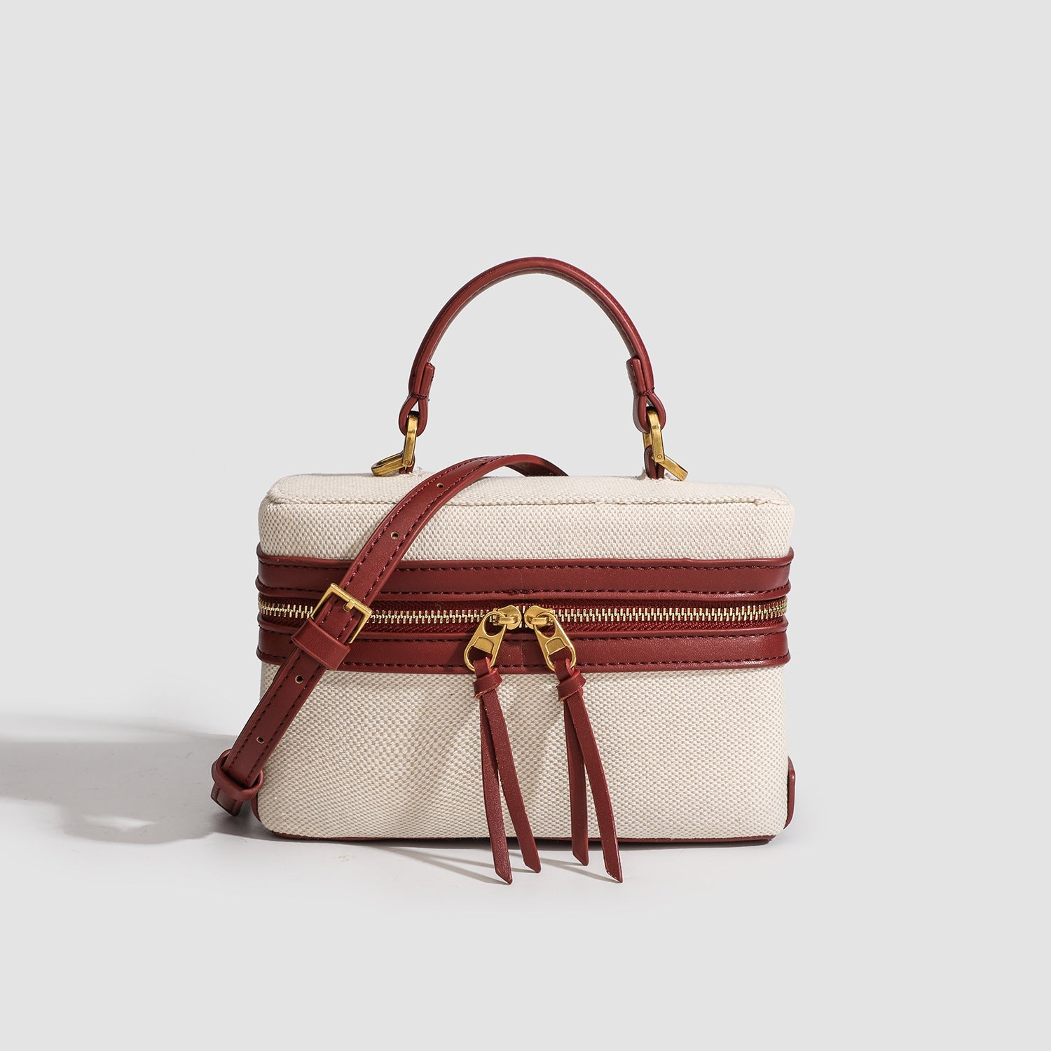 Small Two-Tone Canvas Bali Bag