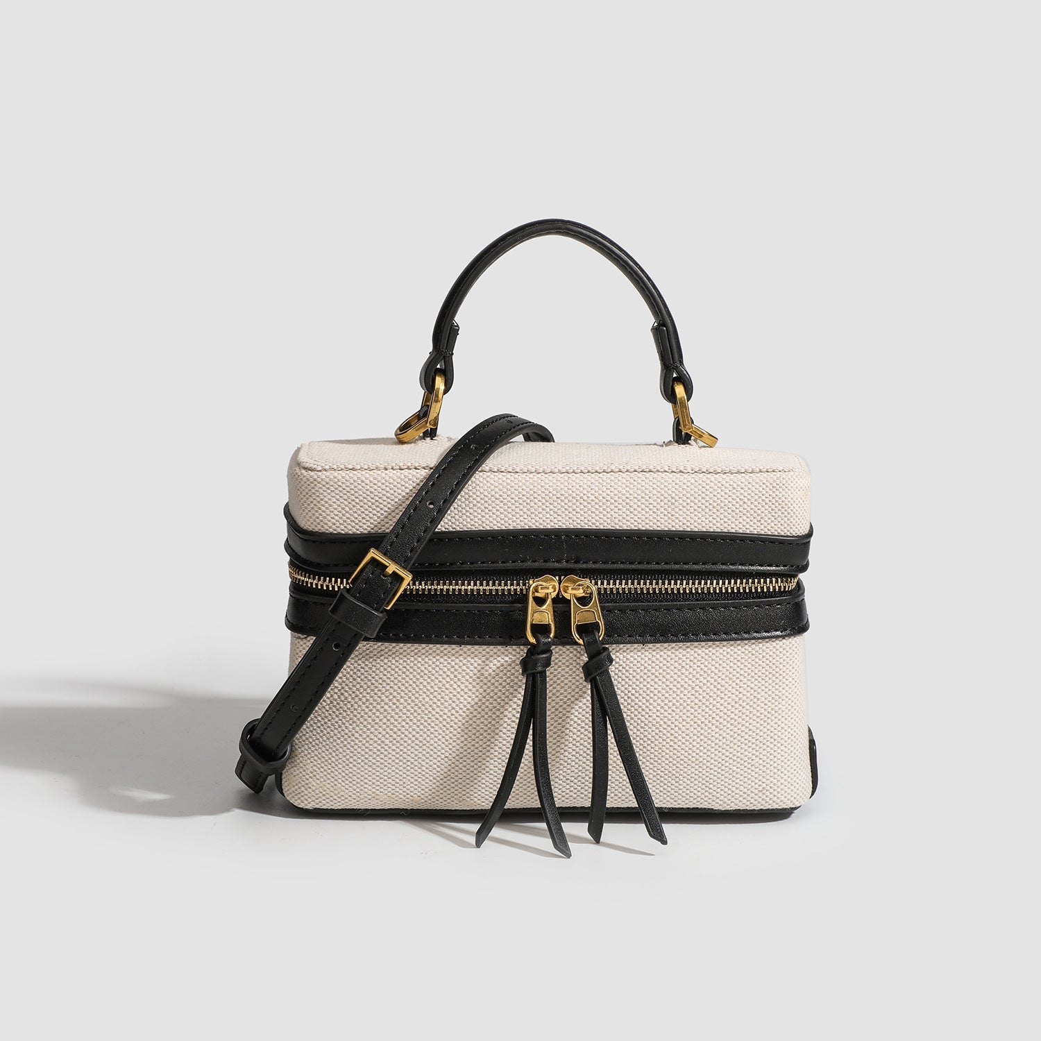 Small Two-Tone Canvas Bali Bag