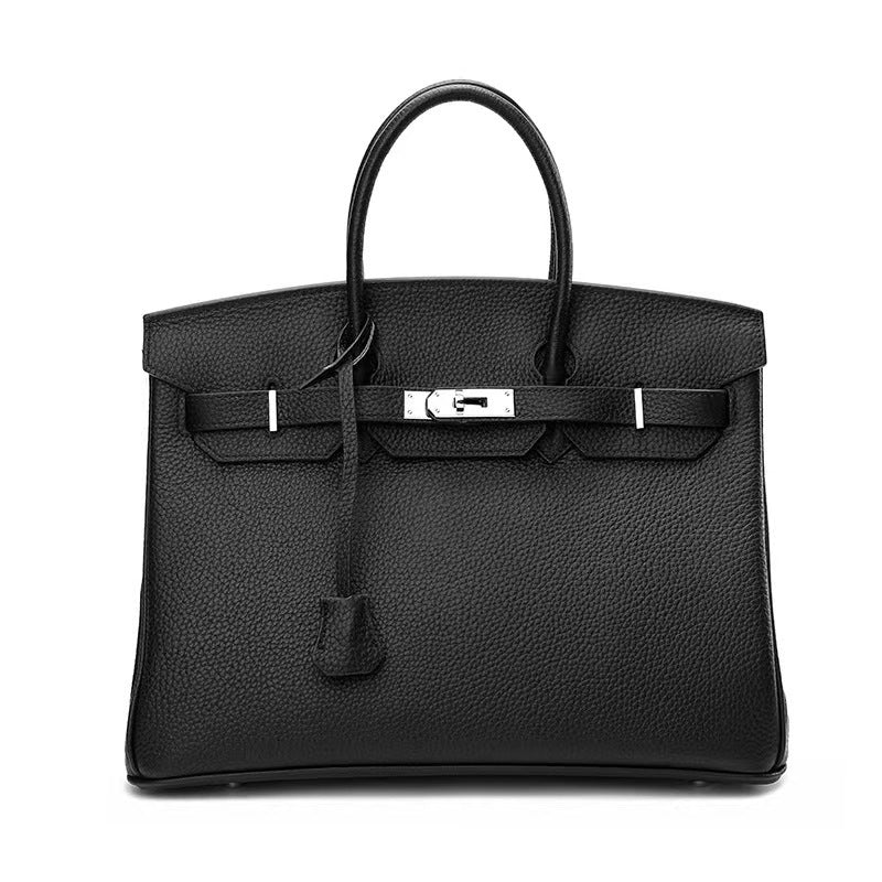 Classic Medium Genuine Leather Barcelona Bag – Silver Hardware
