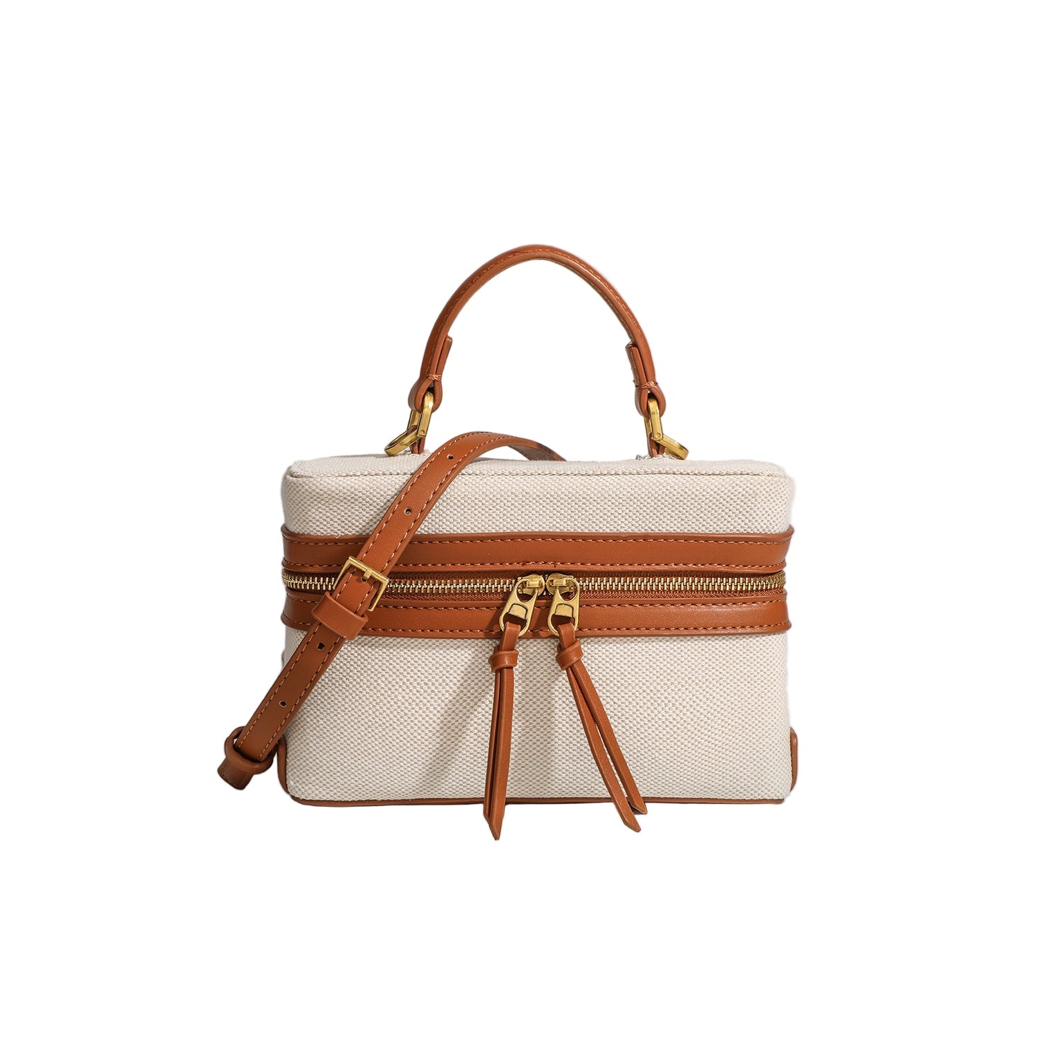 Small Two-Tone Canvas Bali Bag