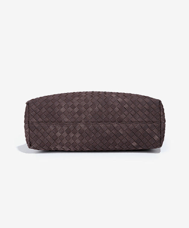 Large Woven Suede Evelyn Bag