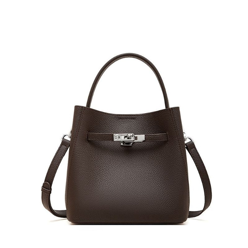 Bucket Genuine Leather Boston Bag