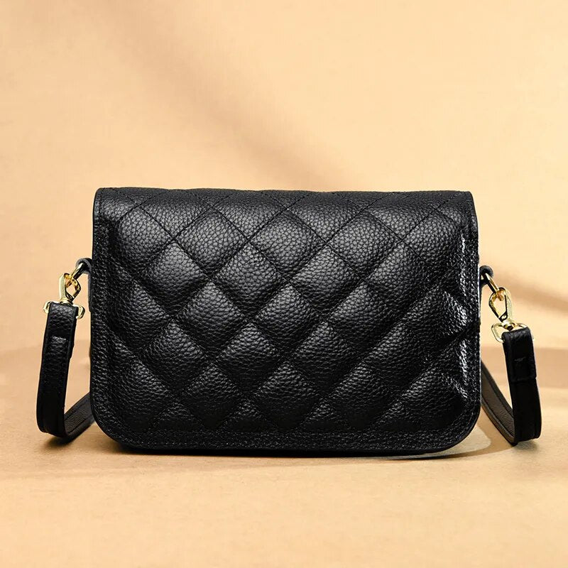 Box Quilted Luxury Small Genuine Leather Atena Bag