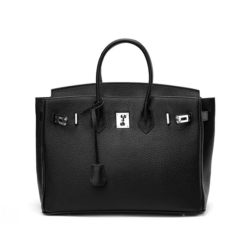 Classic Medium Genuine Leather Barcelona Bag – Silver Hardware