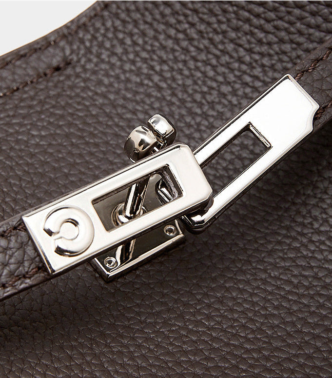 Bucket Genuine Leather Boston Bag