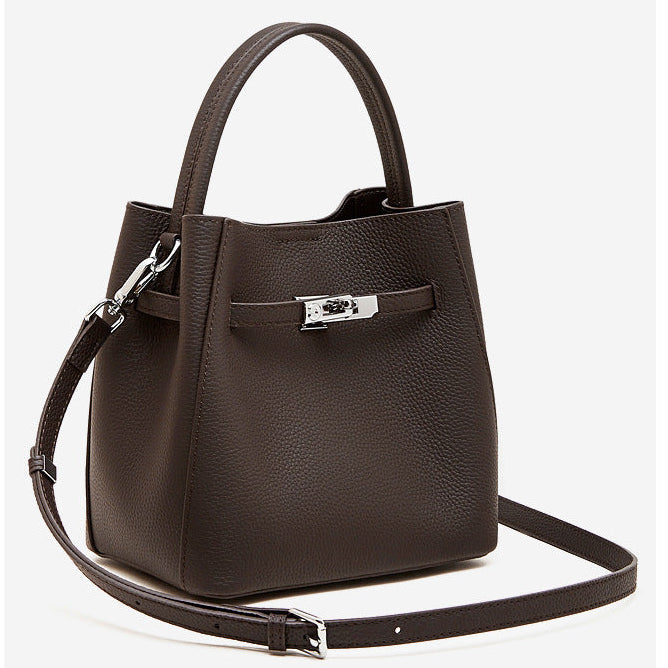 Bucket Genuine Leather Boston Bag