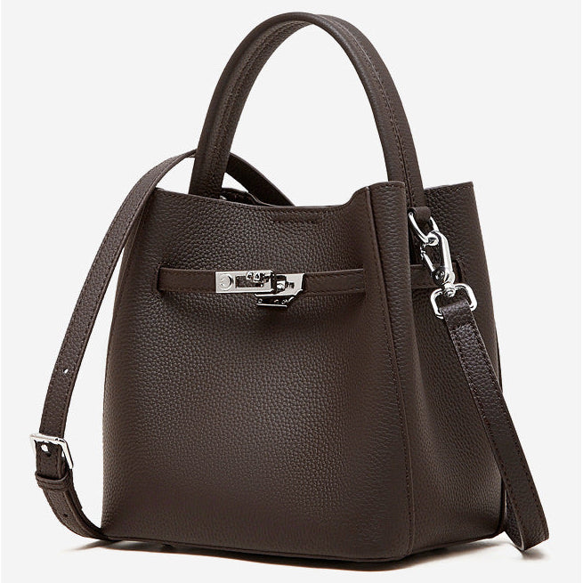 Bucket Genuine Leather Boston Bag