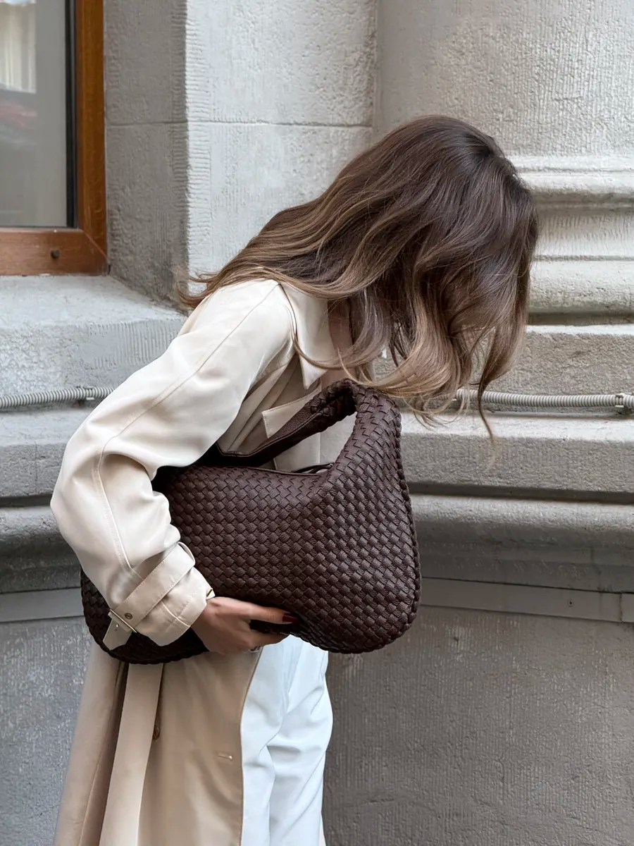 Shoulder Maxi Woven Havana Bag